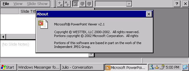 Windows CE .net 4.1 PowerPoint Viewer
